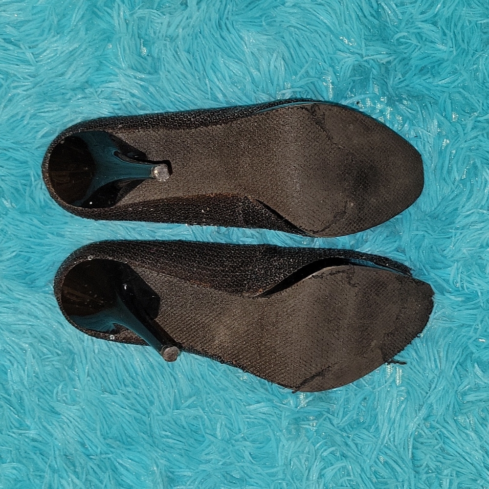 Steve Madden Black Sequin Heels Size 7.5 - Picture 7 of 7